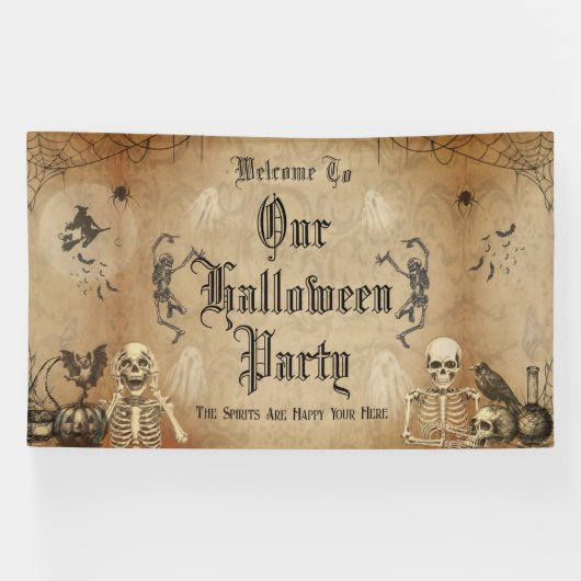  Gothic Halloween Spooky Custom Party Spandoek (Horizontaal)