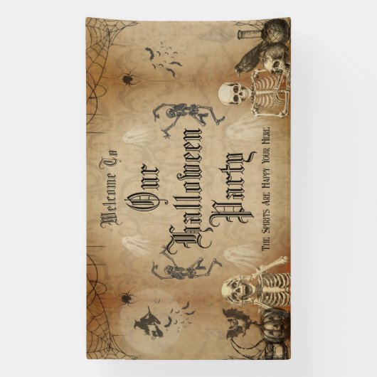  Gothic Halloween Spooky Custom Party Spandoek (Verticaal)