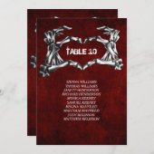 Gothic halloween Table Number Seating Chart Kaart (Voorkant / Achterkant)