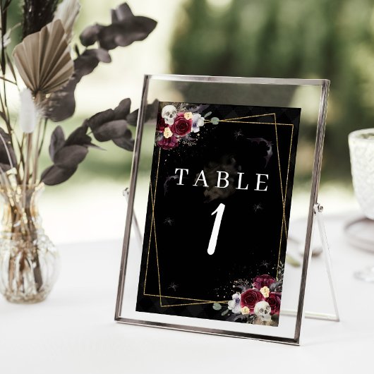 Gothic Halloween Table Numbers Kaart