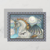 GOTHIC HALLOWEEN UNICORN WITH BAT WINGS, HORSE BRIEFKAART (Voorkant / Achterkant)