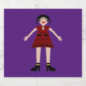 Gothic Halloween Vampire Lady Bier Etiket (Enkel label)