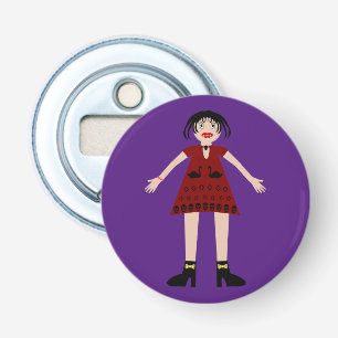 Gothic Halloween Vampire Lady Button Flesopener