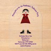 Gothic Halloween Vampire Lady Custom Acryl Uitnodigingen (Voorkant)