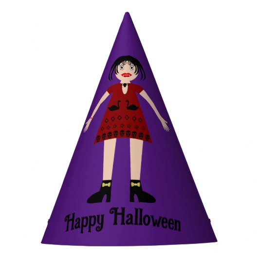 Gothic Halloween Vampire Lady Custom Feesthoedjes (Voorkant)
