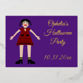 Gothic Halloween Vampire Lady Custom Folie Uitnodiging (Voorkant)