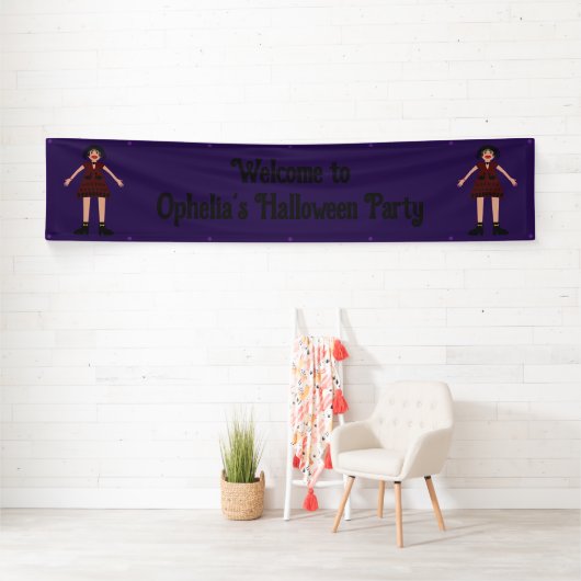 Gothic Halloween Vampire Lady Custom Spandoek (Insitu)