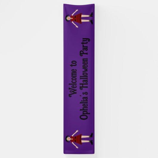 Gothic Halloween Vampire Lady Custom Spandoek (Verticaal)