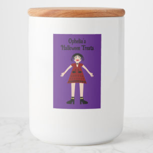 Gothic Halloween Vampire Lady Custom Voedselcontainer Etiket