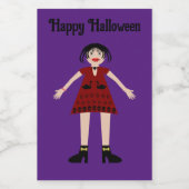 Gothic Halloween Vampire Lady Custom Wijn Etiket (Enkel label)