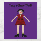 Gothic Halloween Vampire Lady Custom Wijn Etiket (Enkel label)