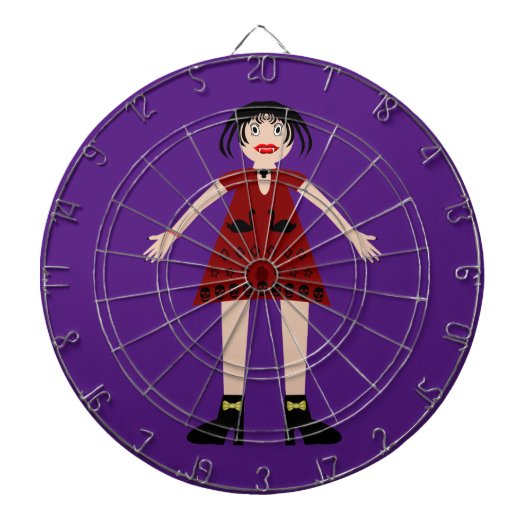 Gothic Halloween Vampire Lady Dartbord (Voorkant)