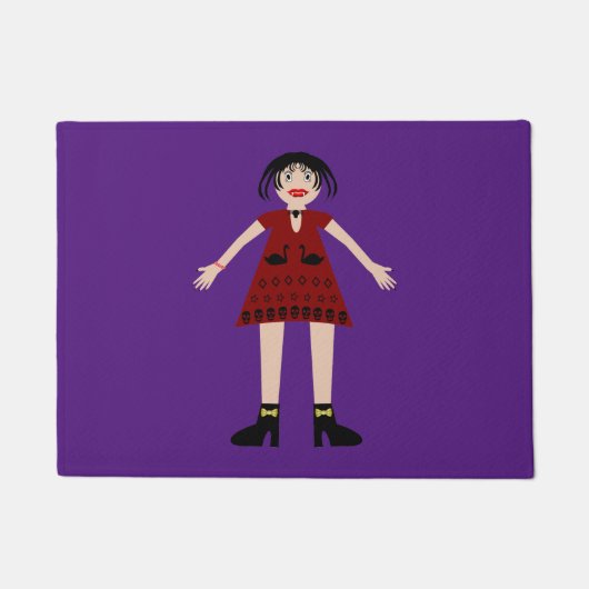 Gothic Halloween Vampire Lady Deurmat (Voorkant)
