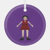 Gothic Halloween Vampire Lady Glas Ornament (Voorkant)