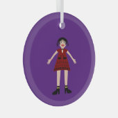 Gothic Halloween Vampire Lady Glas Ornament (Voorkant Rechts)