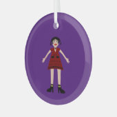 Gothic Halloween Vampire Lady Glas Ornament (Voorkant links)
