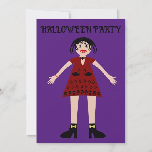 Gothic Halloween Vampire Lady Kaart (Voorkant)