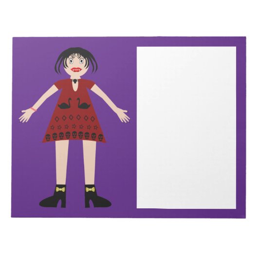 Gothic Halloween Vampire Lady Notitieblok (Voorkant)