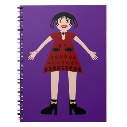 Gothic Halloween Vampire Lady Notitieboek (Voorkant)