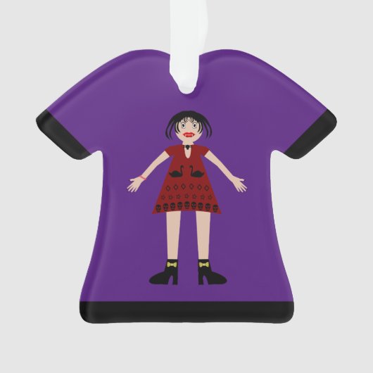 Gothic Halloween Vampire Lady Ornament (voorkant)