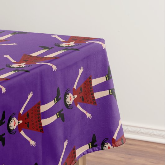 Gothic Halloween Vampire Lady Patterned Tafelkleed (Voorbeeld)