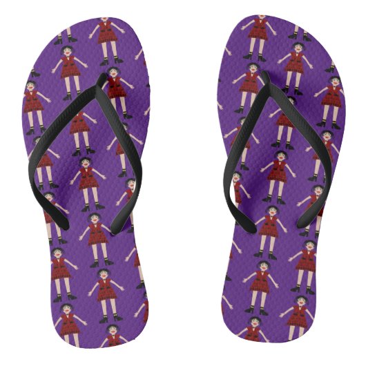 Gothic Halloween Vampire Lady Patterned Teenslippers (Voetbed)