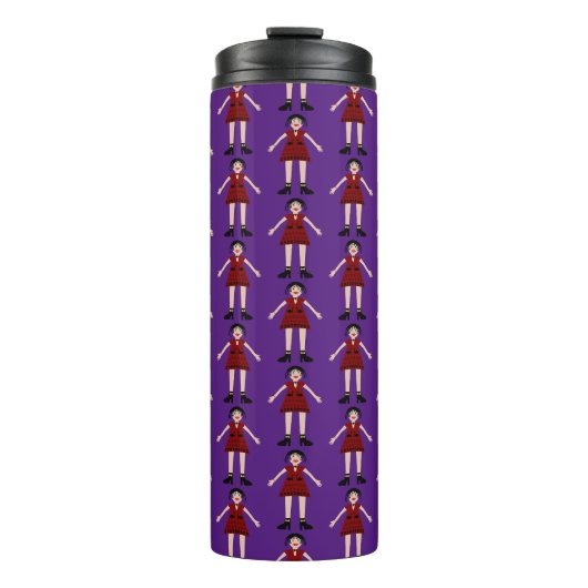 Gothic Halloween Vampire Lady Patterned Thermosbeker (Voorkant)