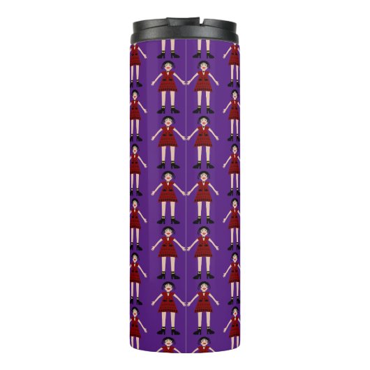 Gothic Halloween Vampire Lady Patterned Thermosbeker (Achterkant)