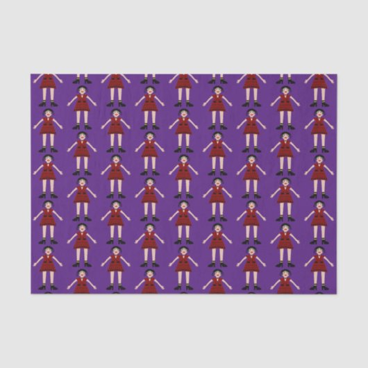 Gothic Halloween Vampire Lady Patterned Tissuepapier (Voorkant)