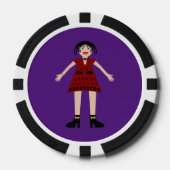 Gothic Halloween Vampire Lady Poker Chips (Voorkant)