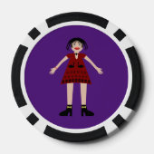 Gothic Halloween Vampire Lady Poker Chips (Achterkant)