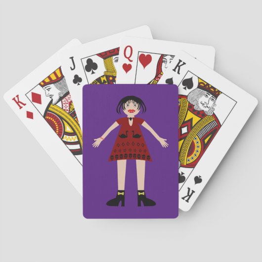 Gothic Halloween Vampire Lady Pokerkaarten (Achterkant)