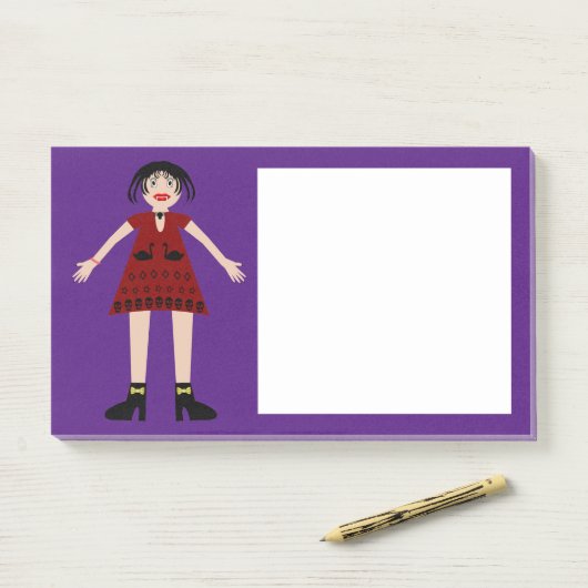 Gothic Halloween Vampire Lady Post-it® Notes (Op bureau)