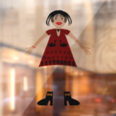 Gothic Halloween Vampire Lady Raamsticker (Vel 2)