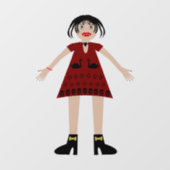 Gothic Halloween Vampire Lady Raamsticker (Vel)