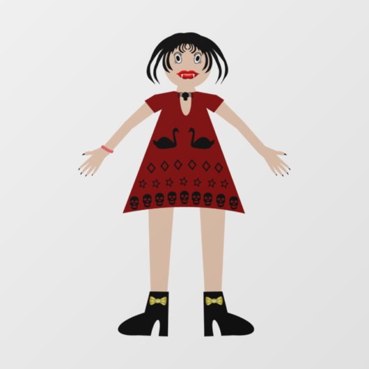 Gothic Halloween Vampire Lady Raamsticker (Vel)