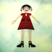 Gothic Halloween Vampire Lady Raamsticker (Vel 3)