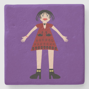 Gothic Halloween Vampire Lady Stenen Onderzetter