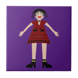 Gothic Halloween Vampire Lady Tegeltje