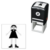 Gothic Halloween Vampire Lady Zelfinktende Stempel (In situ)