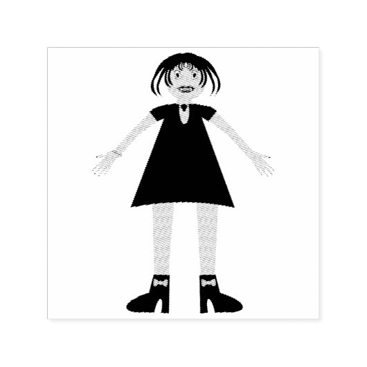 Gothic Halloween Vampire Lady Zelfinktende Stempel (Design)