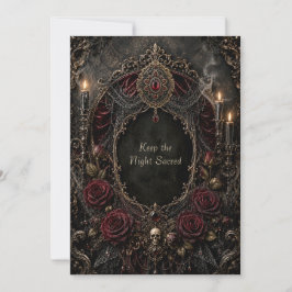 Gothic Halloween Verjaardagsbal Save the Date Kaart