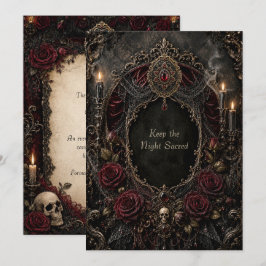 Gothic Halloween Verjaardagsbal Save the Date Kaart