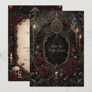 Gothic Halloween Verjaardagsbal Save the Date Kaart