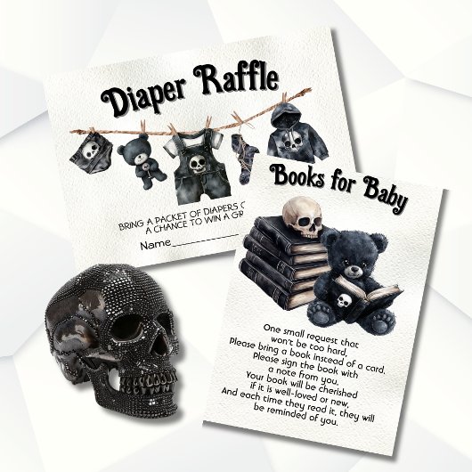 Gothic Halloween waslijn Schedel Luier Raffle Kaart