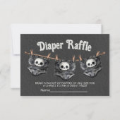 Gothic Halloween waslijn Schedel Luier Raffle Kaart (Voorkant)
