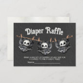 Gothic Halloween waslijn Schedel Luier Raffle Kaart (Voorkant / Achterkant)