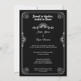 Gothic halloween wedding Invitation Kaart