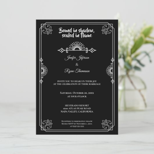Gothic halloween wedding Invitation Kaart (Staand voorkant)
