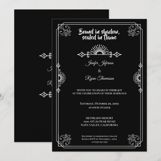 Gothic halloween wedding Invitation Kaart (Voorkant / Achterkant)